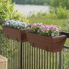 vidaXL Planter Brown Poly Rattan Medium Tough Planter Trapezoidal
