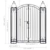 vidaXL Garden Gate Black Wrought Iron Large Durable Garden Gate