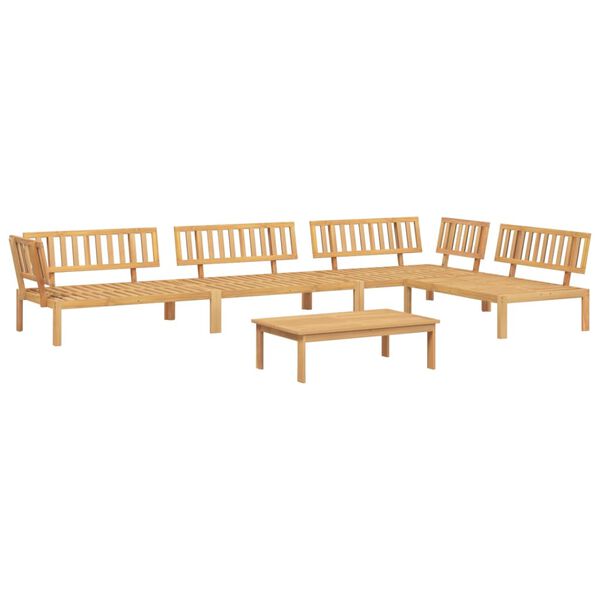 vidaXL Pallet Sofa Set Natural Wood Solid acacia wood Medium Modular
