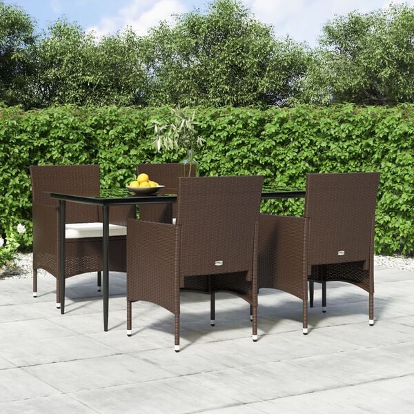 vidaXL Garden Dining Set Brown and Black