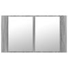 vidaXL LED Mirror Cabinet Grey Sonoma Engineered wood, Acrylic