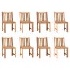 vidaXL Patio Chairs 8 pcs with Cushions Solid Teak Wood