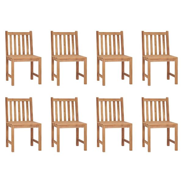 vidaXL Patio Chairs 8 pcs with Cushions Solid Teak Wood