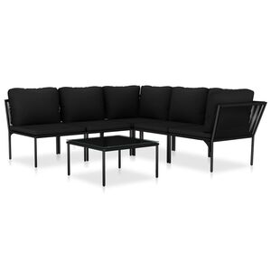 vidaXL Garden Lounge Set Black and Anthracite
