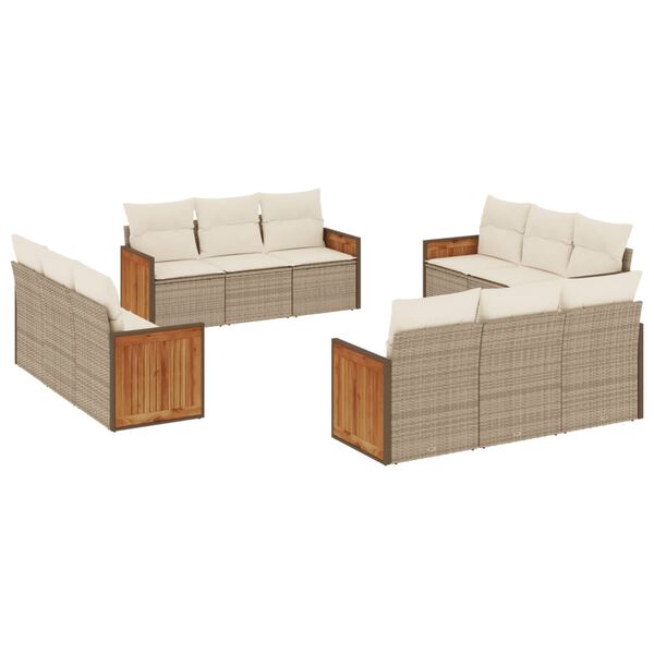 vidaXL Garden Sofa Set Beige and Cream White
