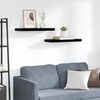 vidaXL Wall Shelf Set of 2 High gloss black Honeycomb MDF, metal Medium
