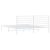 vidaXL Bed Frame White Powder-Coated Steel 78.7 x 78.7 in Bed Frame