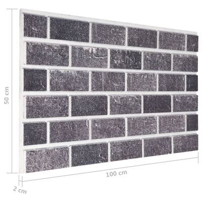vidaXL 3D Wall Panels with Black & Gray Brick Design 10 pcs EPS