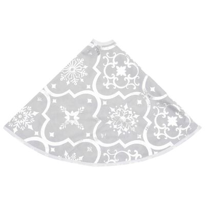 vidaXL Luxury Christmas Tree Skirt with Sock White 35.4" Fabric
