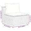 vidaXL Patio Lounge Set Brown PE Rattan, Powder-Coated Steel, 100% Polyester