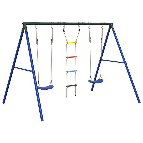 vidaXL Outdoor Swing Set Multicolor Painted steel, polyethylene Standard
