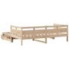 vidaXL Daybed With Trundle Natural Solid pine wood Twin