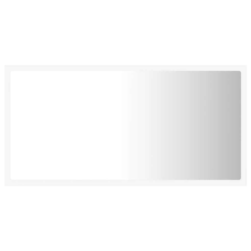 vidaXL Mirror White Engineered wood, acrylic 31.5 x 3.3 x 14.6 in Lights