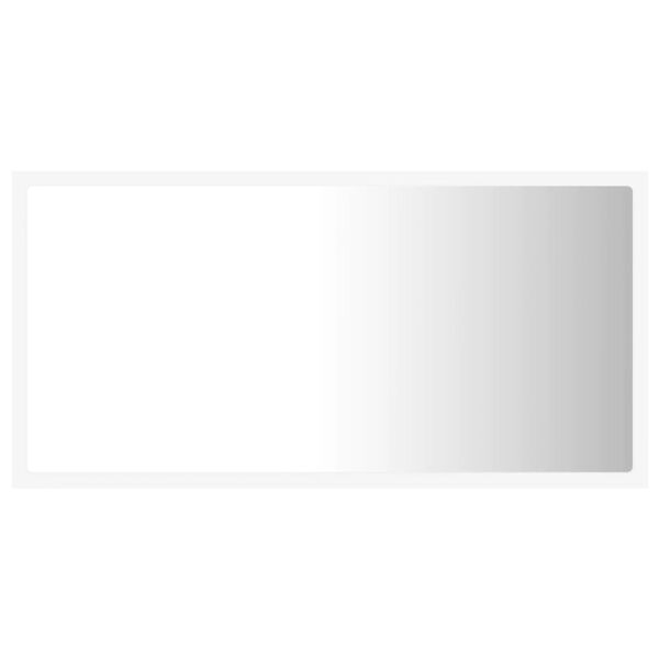 vidaXL Mirror White Engineered wood, acrylic 31.5 x 3.3 x 14.6 in Lights