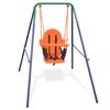 vidaXL Toddler Swing Blue, Green, Orange Steel, Plastic Standard Durable