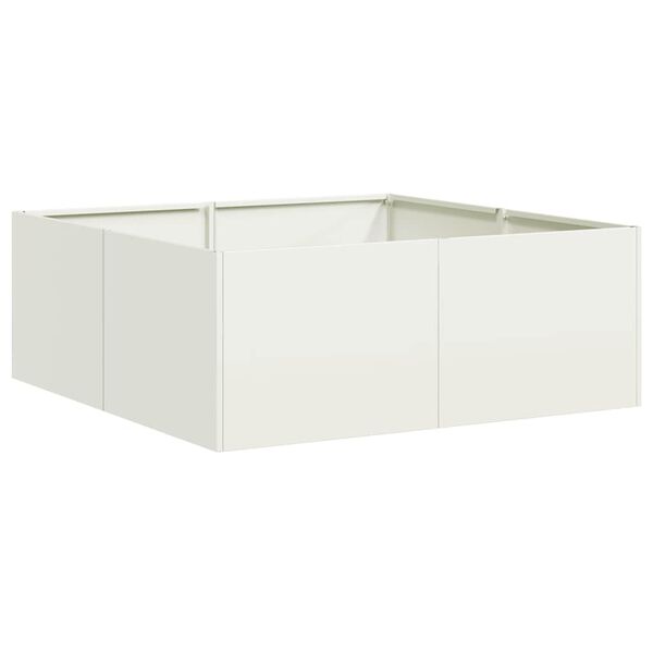 vidaXL Planter White Cold-rolled steel Large Decorative Inlays Planter