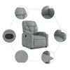 vidaXL Recliner Chair Light Grey Fabric (100% polyester), metal, plywood