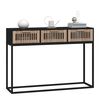 vidaXL Console Table Black Engineered wood, iron Narrow Console Table
