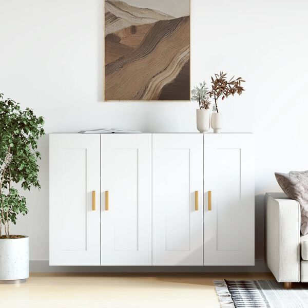 vidaXL Wall Mounted Cabinet Set of 2 White Engineered wood