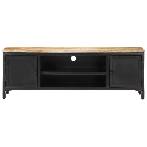 vidaXL TV Cabinet Black and Natural Wood