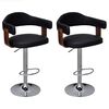 vidaXL Bar Stool Set of 2 Black and Brown
