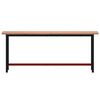 vidaXL Workbench 78.7x21.7x32.1" Solid Wood Beech and Metal