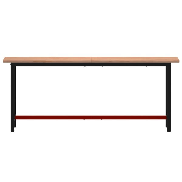 vidaXL Workbench 78.7x21.7x32.1" Solid Wood Beech and Metal