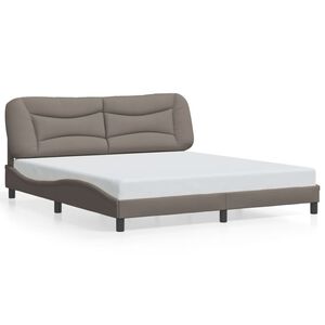 vidaXL Bed Frame Taupe 100% polyester, metal, solid pine wood, plywood