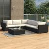 vidaXL Garden Lounge Set Black, Cream