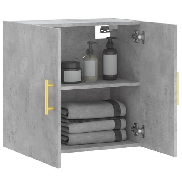 vidaXL Wall Cabinet Concrete Gray 23.6"x12.2"x23.6" Engineered Wood