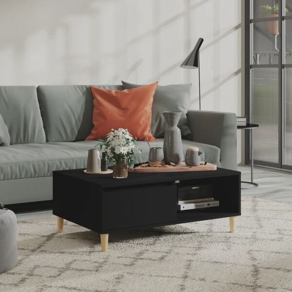 vidaXL Coffee Table Black 35.4x23.6x13.8" Engineered Wood