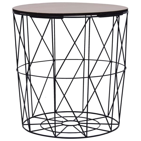 vidaXL Coffee Table Set of 3 Black Metal Medium Stackable