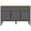vidaXL Sideboard Grey Solid pine wood, engineered wood Medium Sideboard