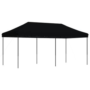 vidaXL Party Tent Black Oxford fabric with PVC coating, Powder-coated steel