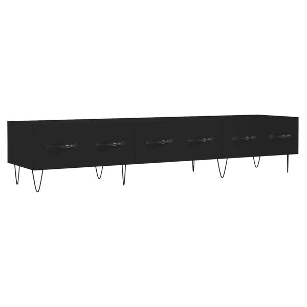 vidaXL TV Cabinet Black Engineered wood, iron Compact TV Cabinet