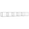 vidaXL Dog Cage Grey Galvanized steel Extra Large Doors Dog Cage