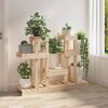 vidaXL Plant Stand Natural Wood Solid Pine Wood Medium Decorative Inlays