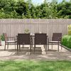 vidaXL Garden Dining Set Brown PE rattan, steel, tempered glass, fabric
