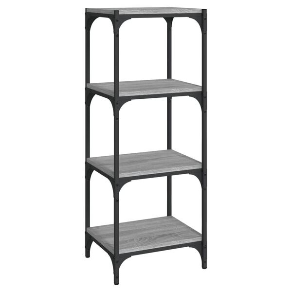 vidaXL Book Cabinet Gray Sonoma Engineered wood and steel Medium