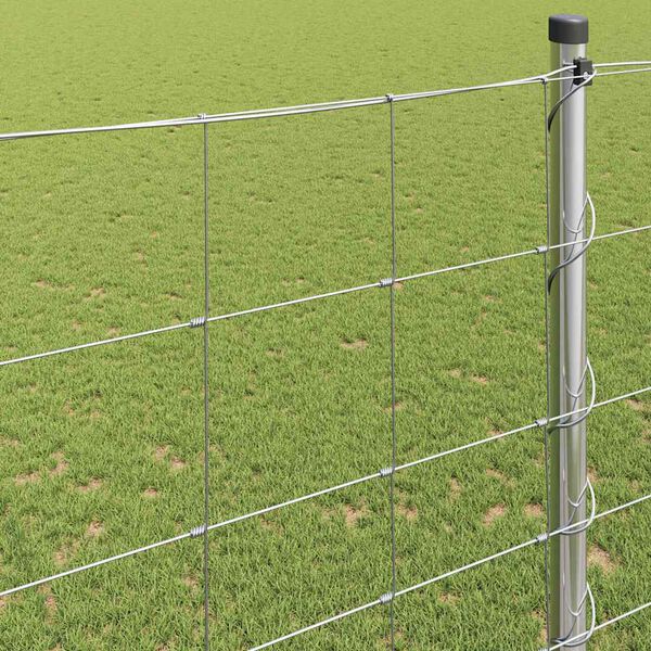 vidaXL Field Fence Silver 82.02 x 5.25 ft Galvanised steel