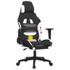 vidaXL Gaming Chair Black and White Polyester Standard Swivel