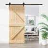vidaXL Sliding Door with Hardware Set 33.5"x82.7" Solid Wood Pine