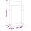 vidaXL Towel Rack Black Iron 18.9 x 9.4 x 30.9 in Towel Rack