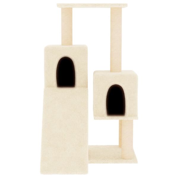 vidaXL Cat Tree Cream Engineered wood, plush, sisal Large