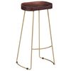 vidaXL Bar Chair Set of 2 Walnut brown and brass