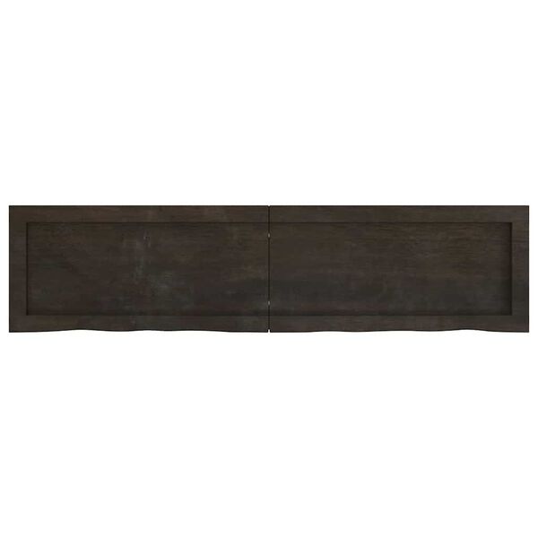 vidaXL Bathroom Countertop Dark Brown 47.2 x 11.8 x (0.8-2.4) " Treated Solid Wood