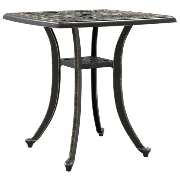 vidaXL Garden Table Bronze Cast Aluminum 20.9 x 20.9 x 20.9 in