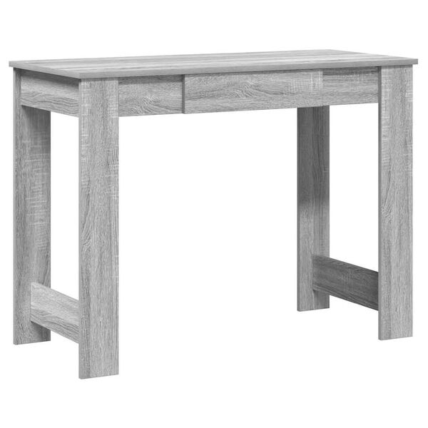 vidaXL Desk Grey Sonoma Engineered Wood Medium Desk Rectangular