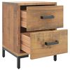 vidaXL Bedside Cabinet Brown Solid pinewood, engineered wood, metal