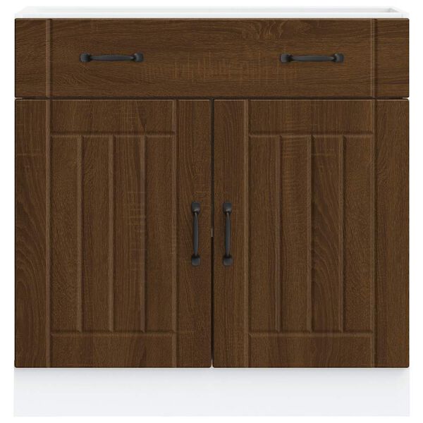 vidaXL Kitchen Base Cabinet Brown Oak Engineered Wood Medium